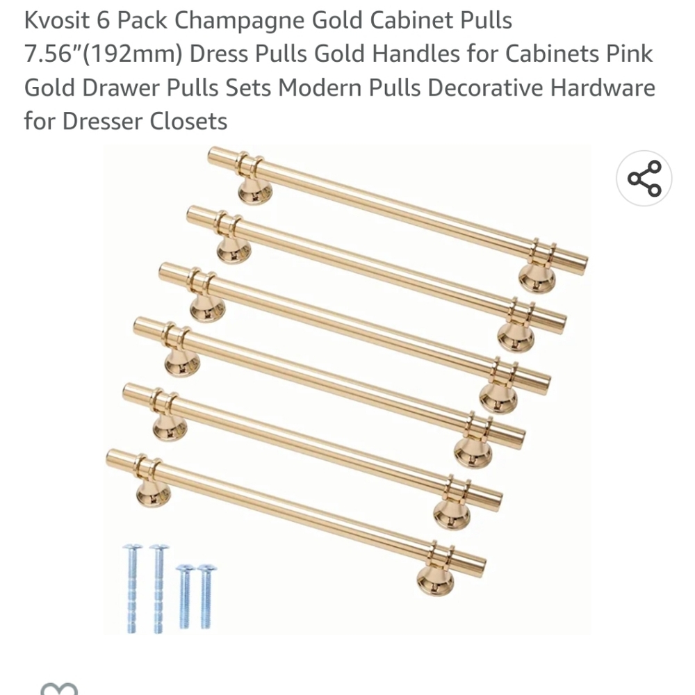 Gold drawer pulls 6 count, modern pulls decorative Hardwear fit kitchen …